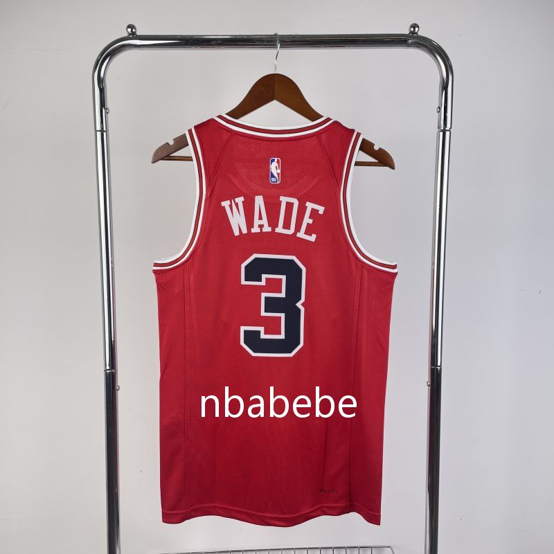 Maillot de Basket NBA Bulls 2023 Wade 3 rouge 2