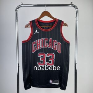 Maillot de Basket NBA Bulls Jordan 2023 Pippen 33 noir