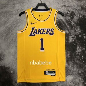 Maillot de Basket NBA Lakers 2023 Russell 1 jaune