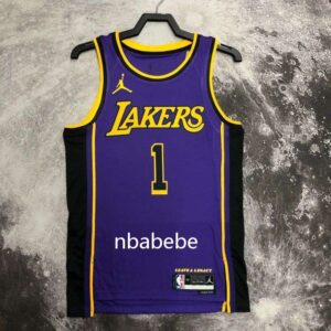 Maillot de Basket NBA Lakers Jordan 2023 Russell 1 Violet
