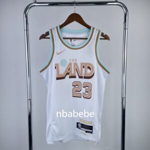 Maillot de Basket NBA Cavaliers 2023 James 23 city édition blanc