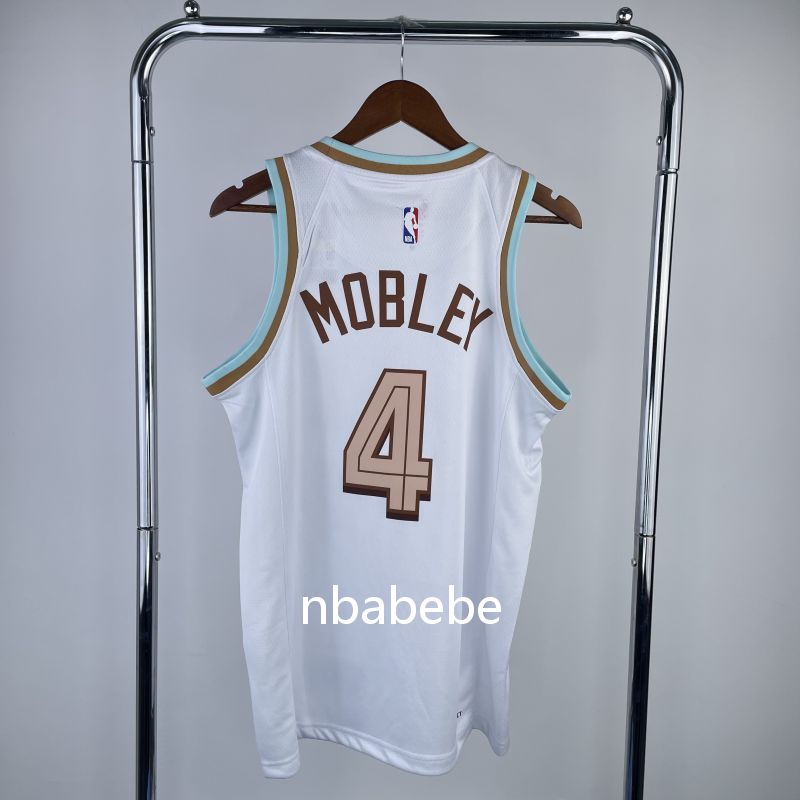 Maillot de Basket NBA Cavaliers 2023 Mobley 4 city édition blanc 2