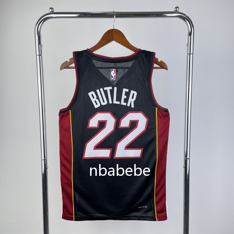 Maillot de Basket NBA Heat 2023 Butler 22 noir col v 2