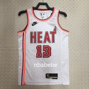 Maillot de Basket NBA Heat vintage 2023 Adebayo 13 blanc