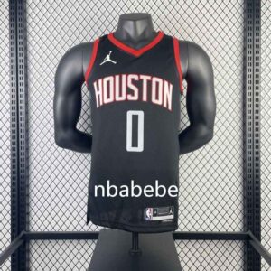 Maillot de Basket NBA Houston Rockets Jordan 2024 Westbrook 0 noir