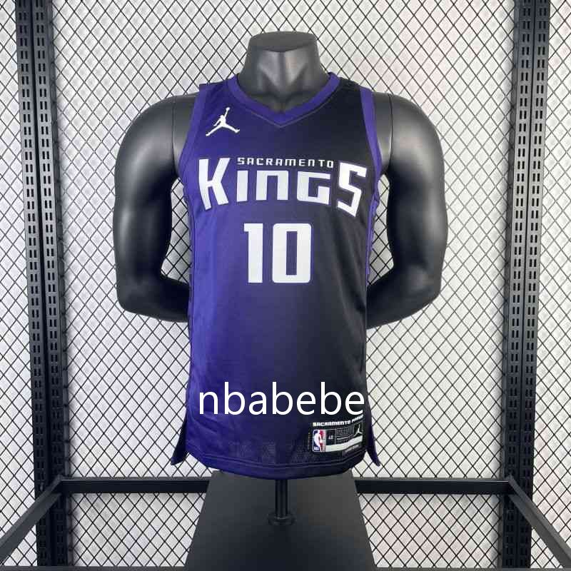 Maillot de Basket NBA Kings Jordan 2024 Sabonis 10 Violet