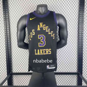 Maillot de Basket NBA Lakers 2024 Davis 3 city édition noir