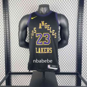 Maillot de Basket NBA Lakers 2024 James 23 city édition noir 2