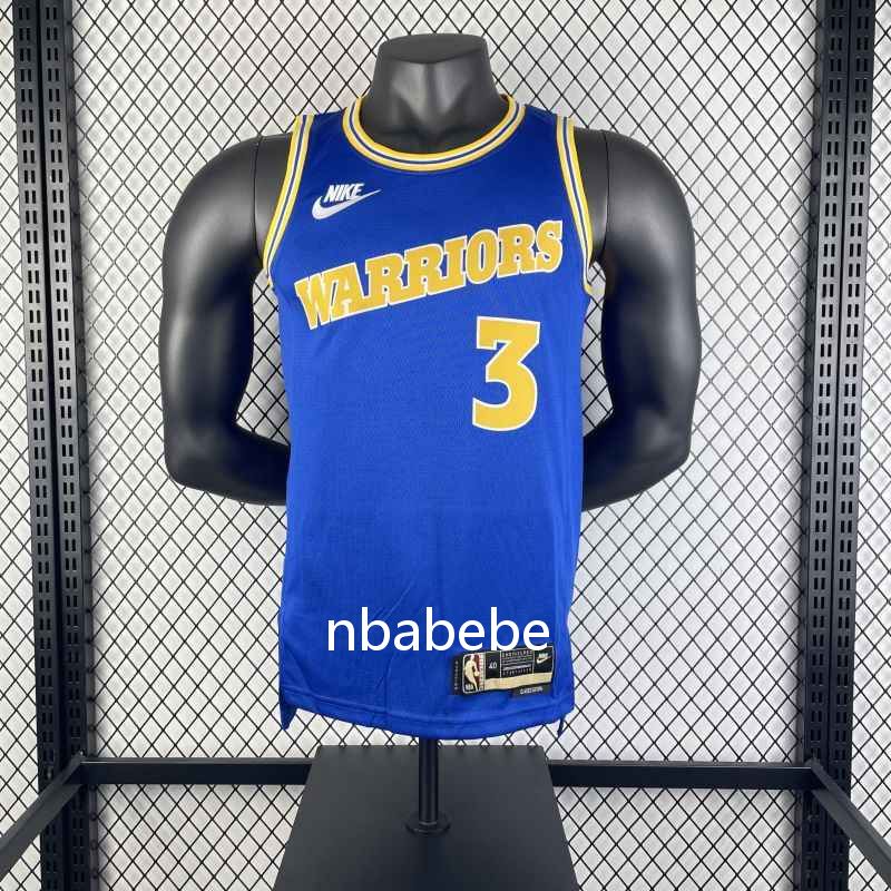 Maillot de Basket NBA Golden State Warriors 2023 Paul 3 vintage bleu