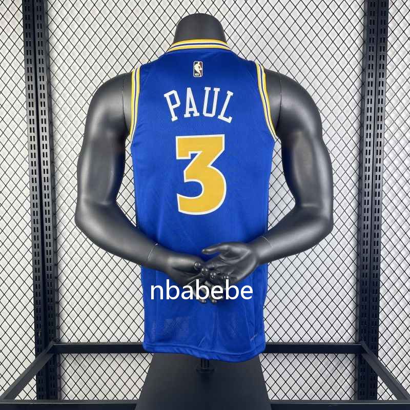 Maillot de Basket NBA Golden State Warriors 2023 Paul 3 vintage bleu 2