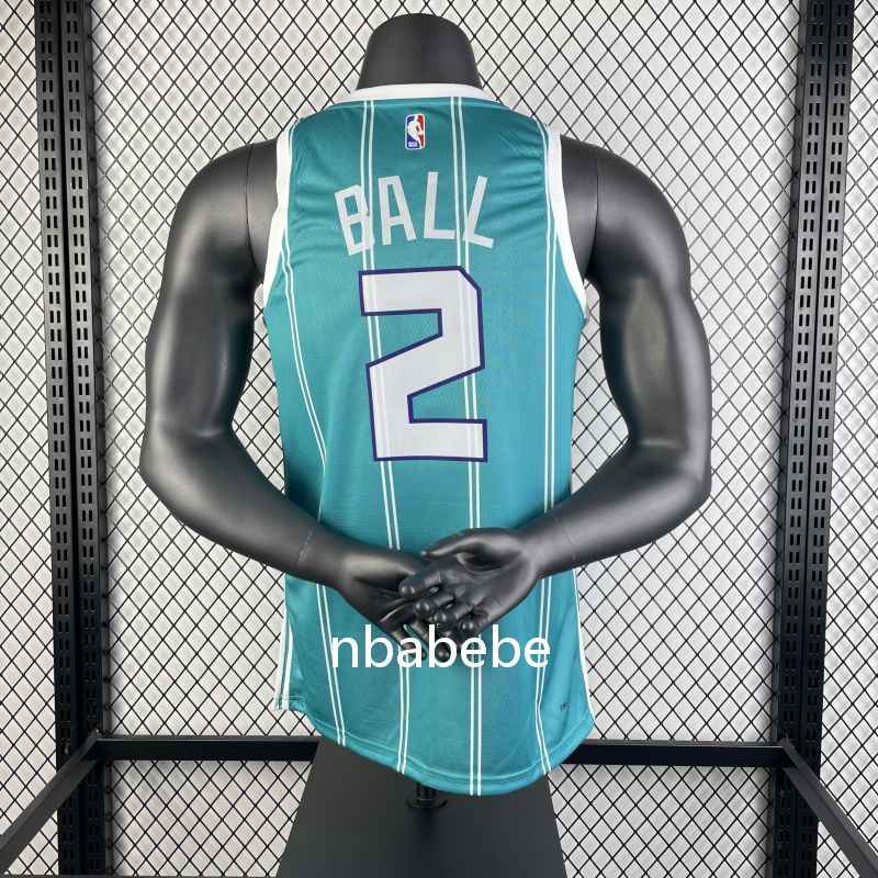 Maillot de Basket NBA Hornets 2023 Ball 2 bleu 2