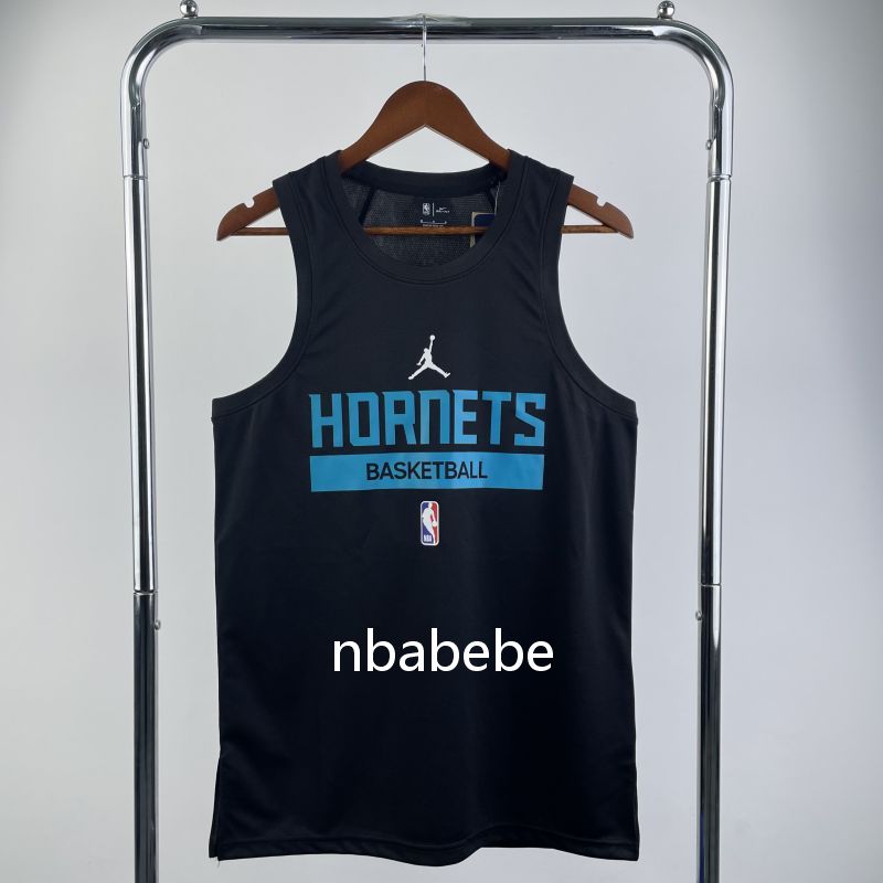 Maillot de Basket NBA Hornets 2023 entraînement gilet noir