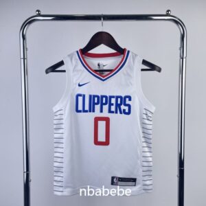 Maillot de Basket NBA LA Clippers Enfant 2023 Westbrook 0 blanc