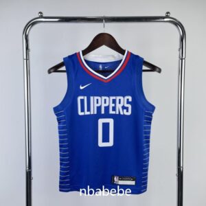 Maillot de Basket NBA LA Clippers Enfant 2023 Westbrook 0 bleu