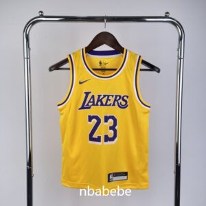 Maillot de Basket NBA Los Angeles Lakers Enfant 2023 James 23 jaune