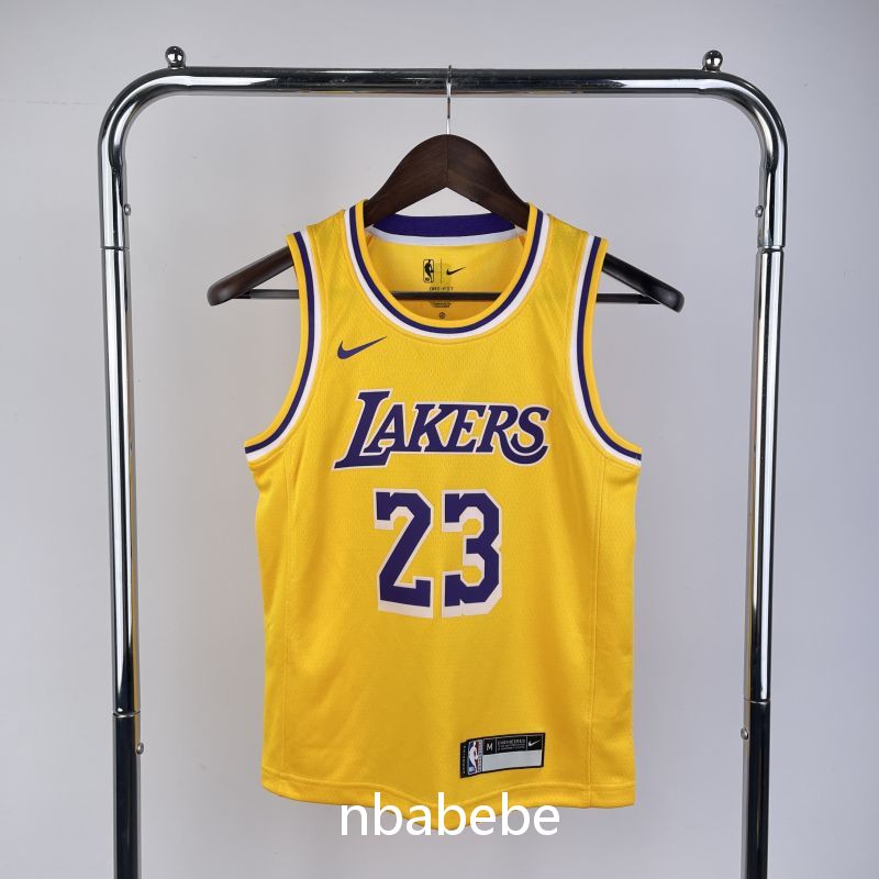 Maillot de Basket NBA Los Angeles Lakers Enfant 2023 James 23 jaune