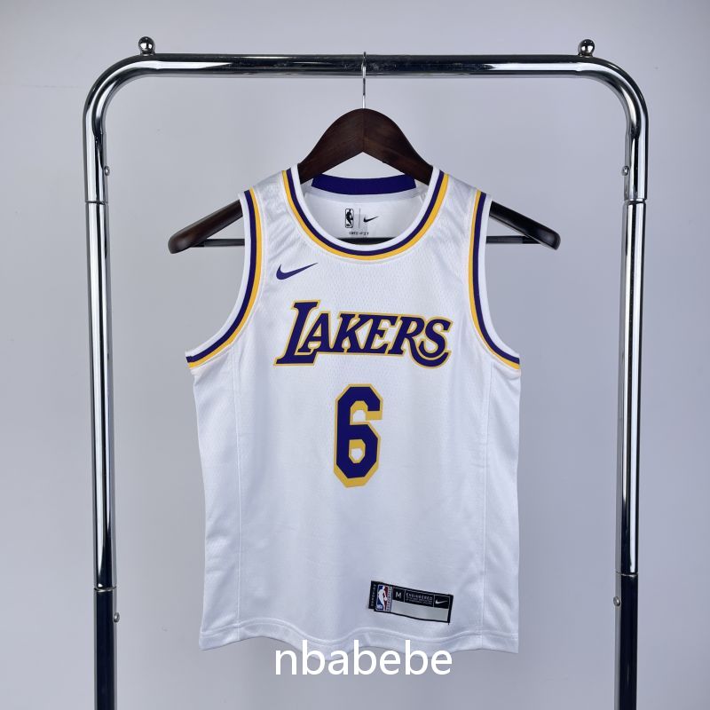 Maillot de Basket NBA Los Angeles Lakers Enfant 2023 James 6 blanc