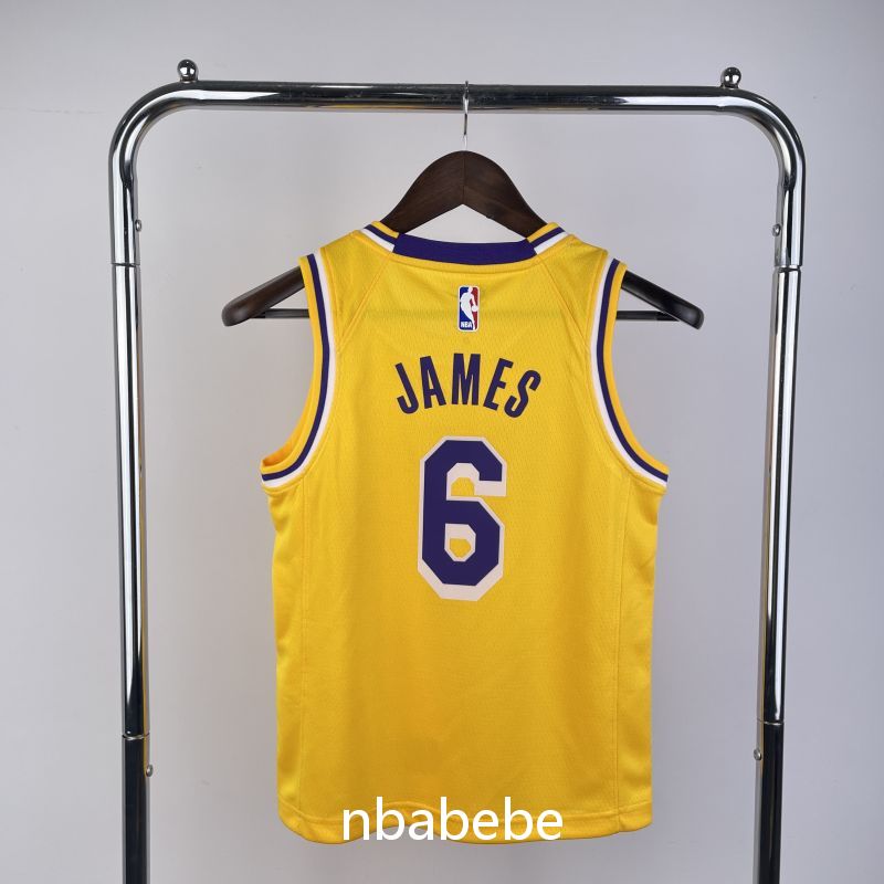 Maillot de Basket NBA Los Angeles Lakers Enfant 2023 James 6 jaune 2