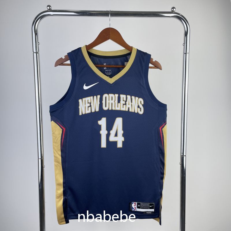 Maillot de Basket NBA New Orleans Pelicans 2023 Ingram 14 bleu foncé