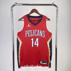 Maillot de Basket NBA New Orleans Pelicans Jordan 2023 Ingram 14 rouge