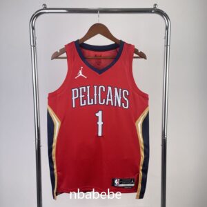 Maillot de Basket NBA New Orleans Pelicans Jordan 2023 Williamson 1 rouge