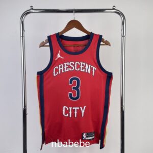 Maillot de Basket NBA New Orleans Pelicans Jordan 2024 McCollum 3 rouge