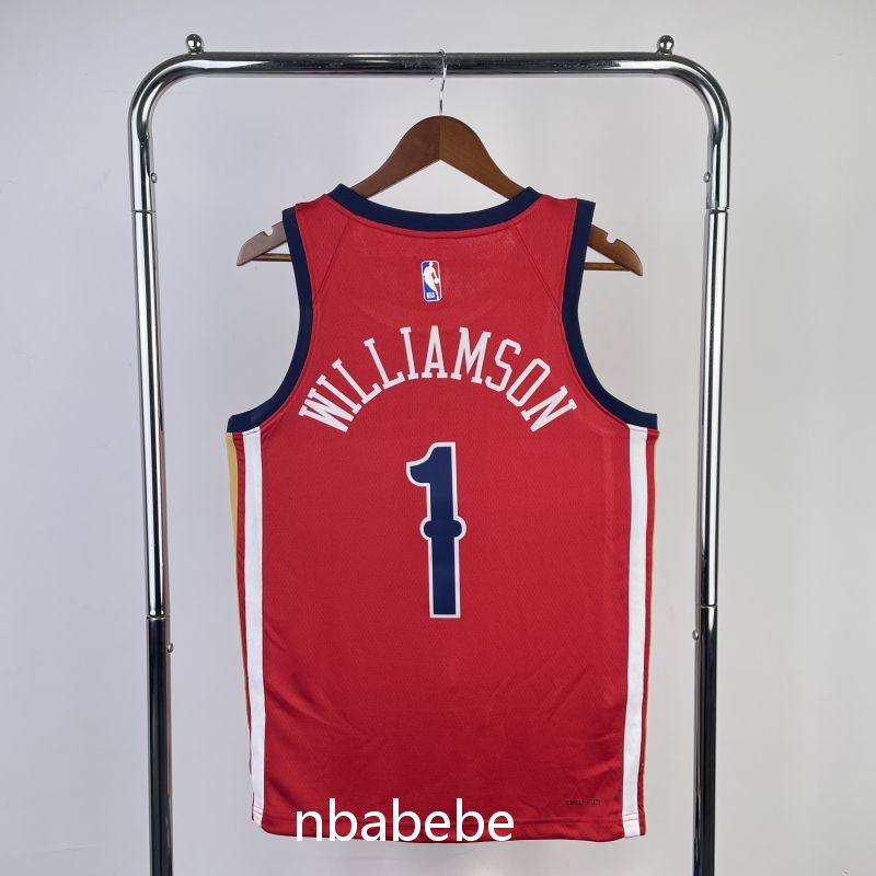 Maillot de Basket NBA New Orleans Pelicans Jordan 2024 Williamson 1 rouge 2
