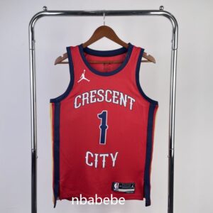Maillot de Basket NBA New Orleans Pelicans Jordan 2024 Williamson 1 rouge