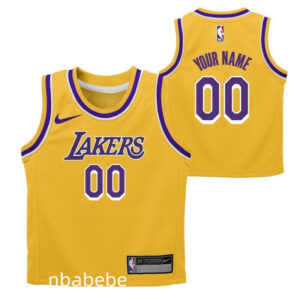 Maillot de basket Los Angeles Lakers Enfant 2023 personnalisé jaune