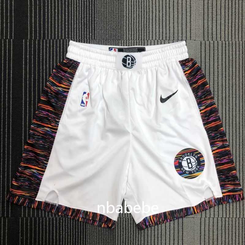 Short de Basket NBA Brooklyn Nets blanc Camouflage