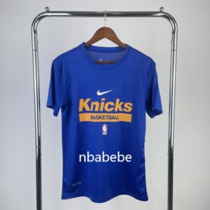 T Shirt NBA Knicks 2023 entraînement bleu