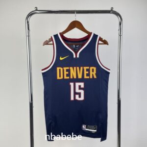 Maillot de Basket NBA Denver Nuggets 2023 Jokić 15 bleu foncé