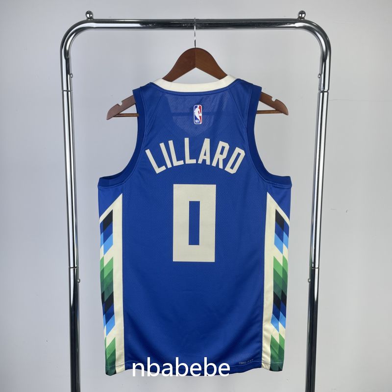 Maillot de Basket NBA Milwaukee Bucks 2023 Lillard 0 city édition 2