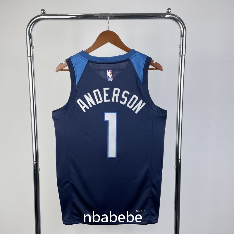 Maillot de Basket NBA Minnesota Timberwolves 2023 Anderson 1 bleu foncé 2