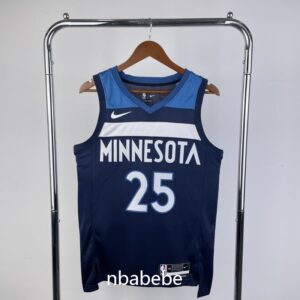 Maillot de Basket NBA Minnesota Timberwolves 2023 Rose 25 bleu foncé