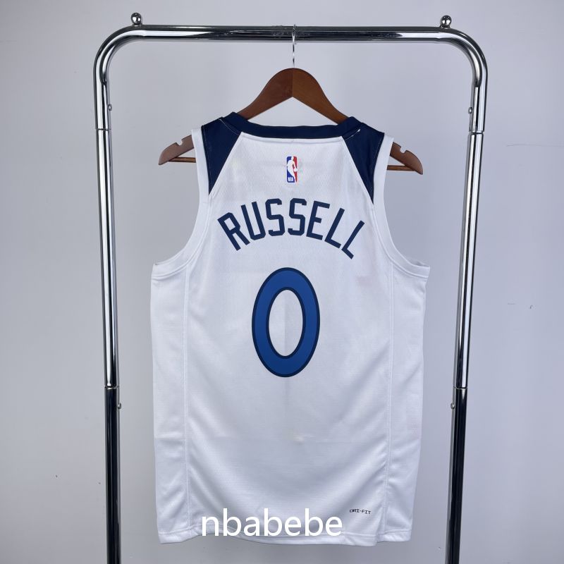 Maillot de Basket NBA Minnesota Timberwolves 2023 Russell 0 blanc 2