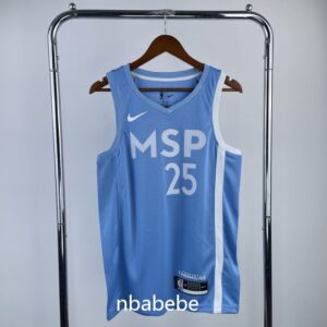 Maillot de Basket NBA Minnesota Timberwolves Rose 25 bleu clair