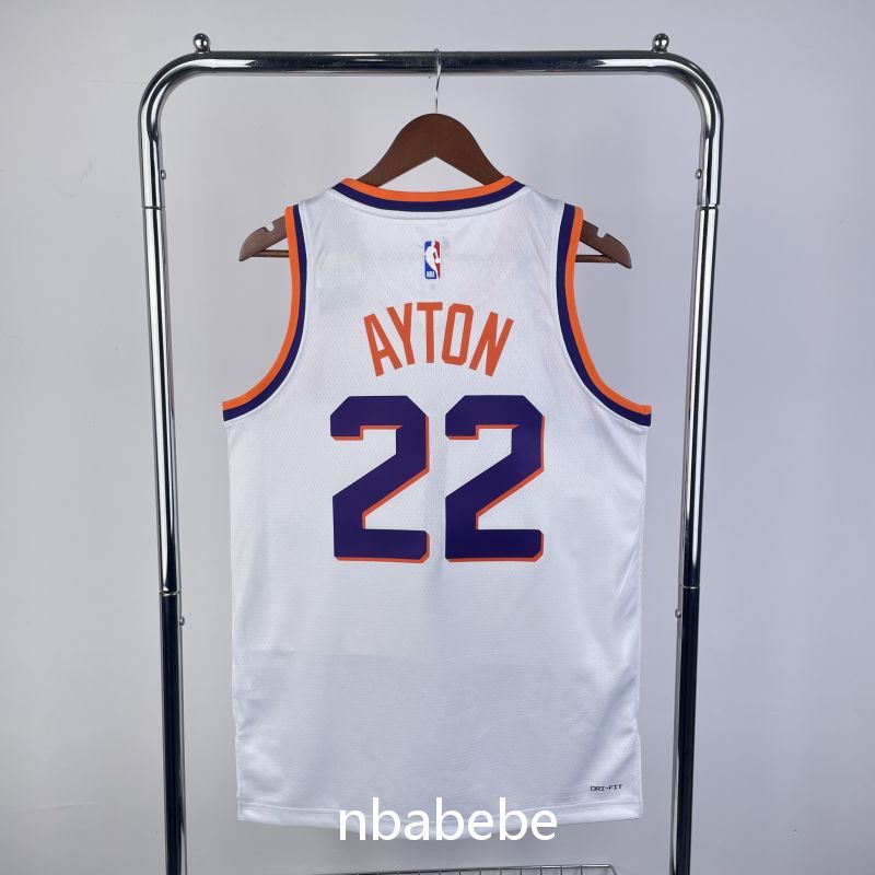 Maillot de Basket NBA Phoenix Suns 2024 Ayton 22 blanc 2