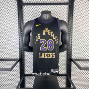 Maillot de Basket NBA Lakers 2024 Hachimura 28 city édition noir