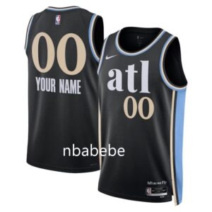 Maillot de Basket NBA Atlanta Hawks 2023 2024 personnalisé city édition noir