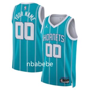 Maillot de Basket NBA Charlotte Hornets Jordan 2022 2023 personnalisé bleu