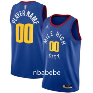 Maillot de Basket NBA Denver Nuggets Jordan 2021 2022 personnalisé bleu