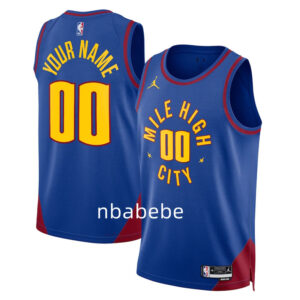 Maillot de Basket NBA Denver Nuggets Jordan 2022 2023 personnalisé bleu