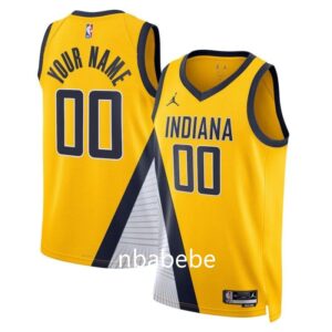 Maillot de Basket NBA Indiana Pacers 2022 2023 personnalisé jaune