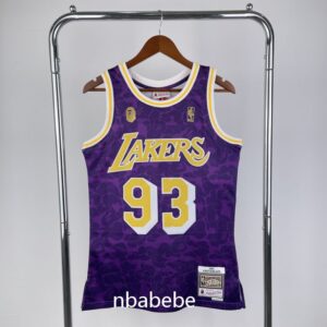 Maillot de Basket NBA Los Angeles Lakers x BAPE x M&N 93 Violet