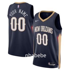 Maillot de Basket NBA New Orleans Pelicans 2022 2023 personnalisé bleu foncé