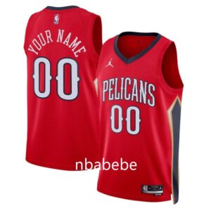 Maillot de Basket NBA New Orleans Pelicans Jordan 2022 2023 personnalisé rouge