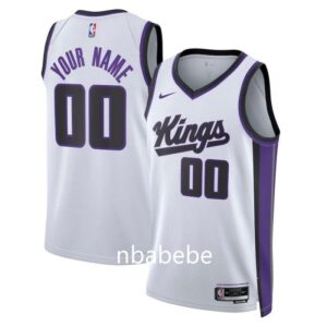Maillot de Basket NBA Sacramento Kings 2023 2024 personnalisé blanc