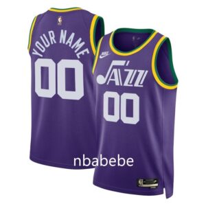 Maillot de basket NBA vintage Utah Jazz 2023 2024 personnalisé Violet