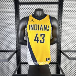 Maillot de Basket NBA Indiana Pacers Jordan 2023 Siakam 43 jaune